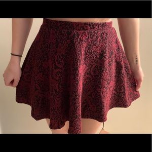 Nice Maroon & Black Skater Skirt